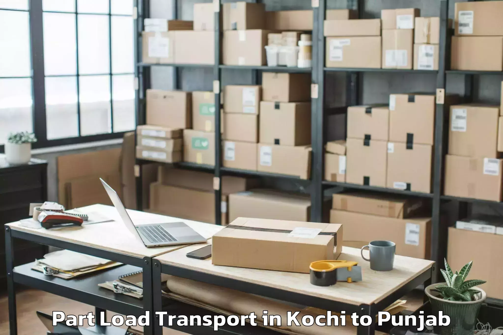 Professional Kochi to Balachor Part Load Transport